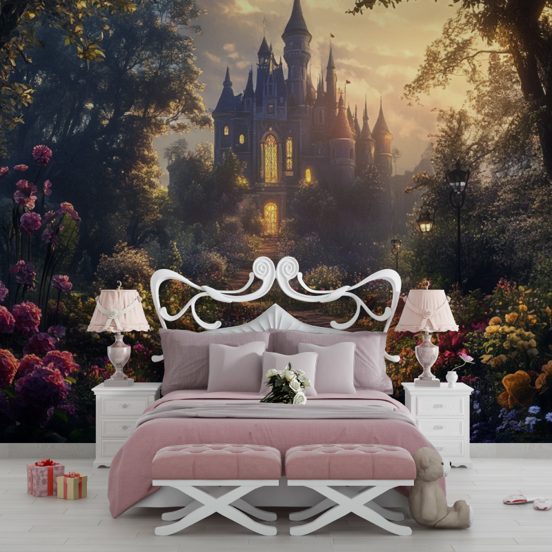 Papier peint princesse jardin des reves chambre filles