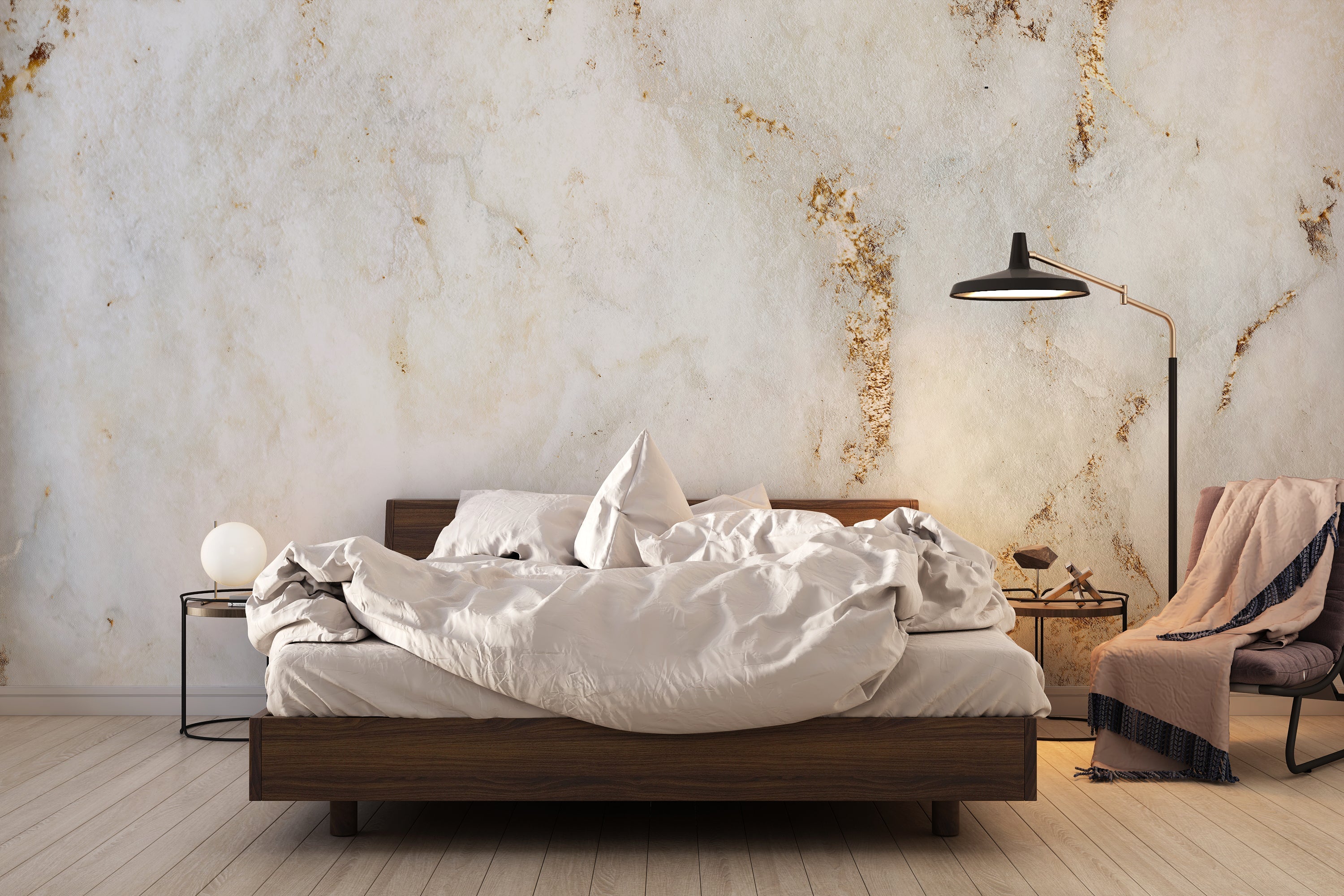 Papier Peint Marbre Doré