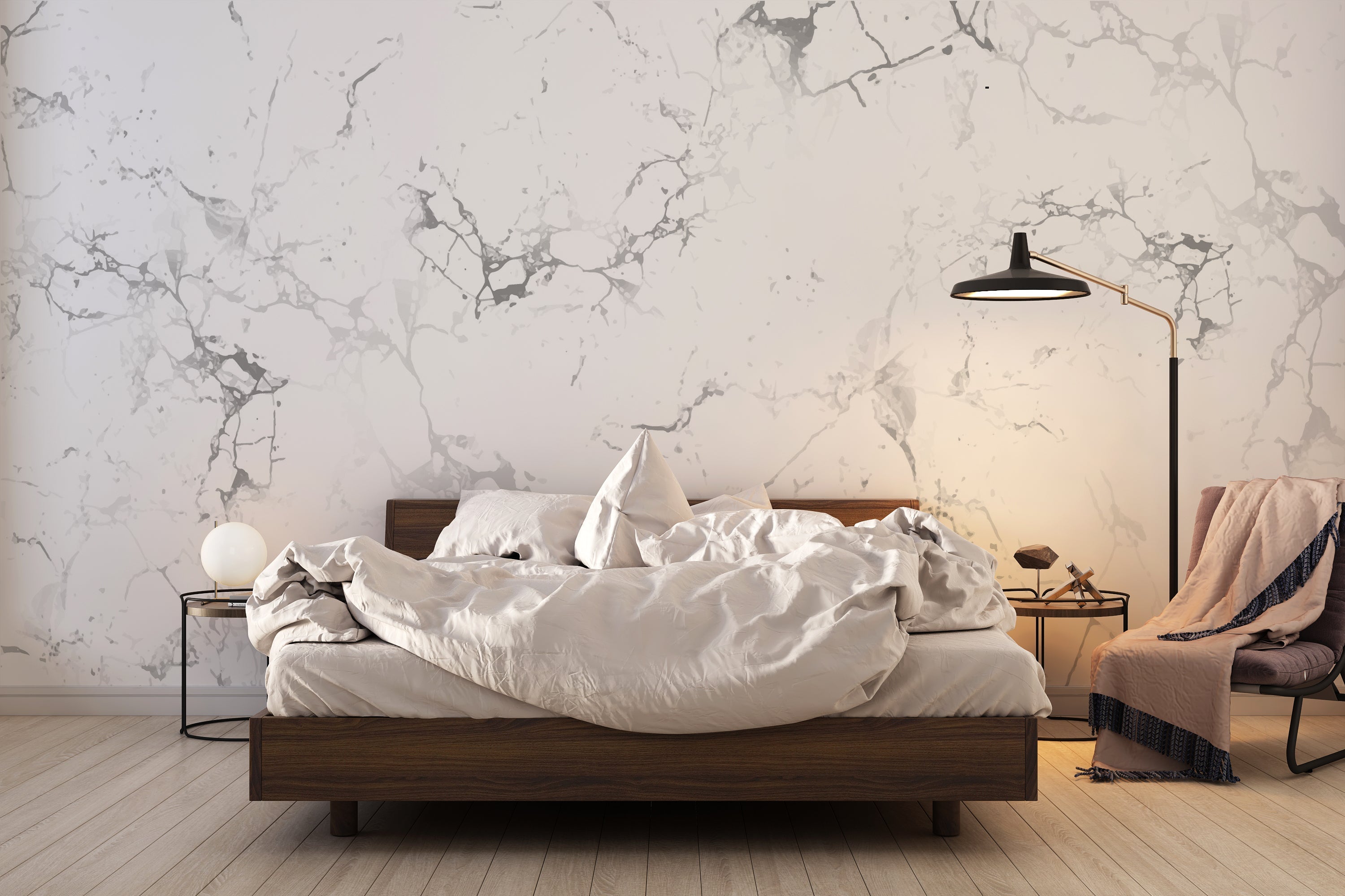 Papier Peint Marbre Gris