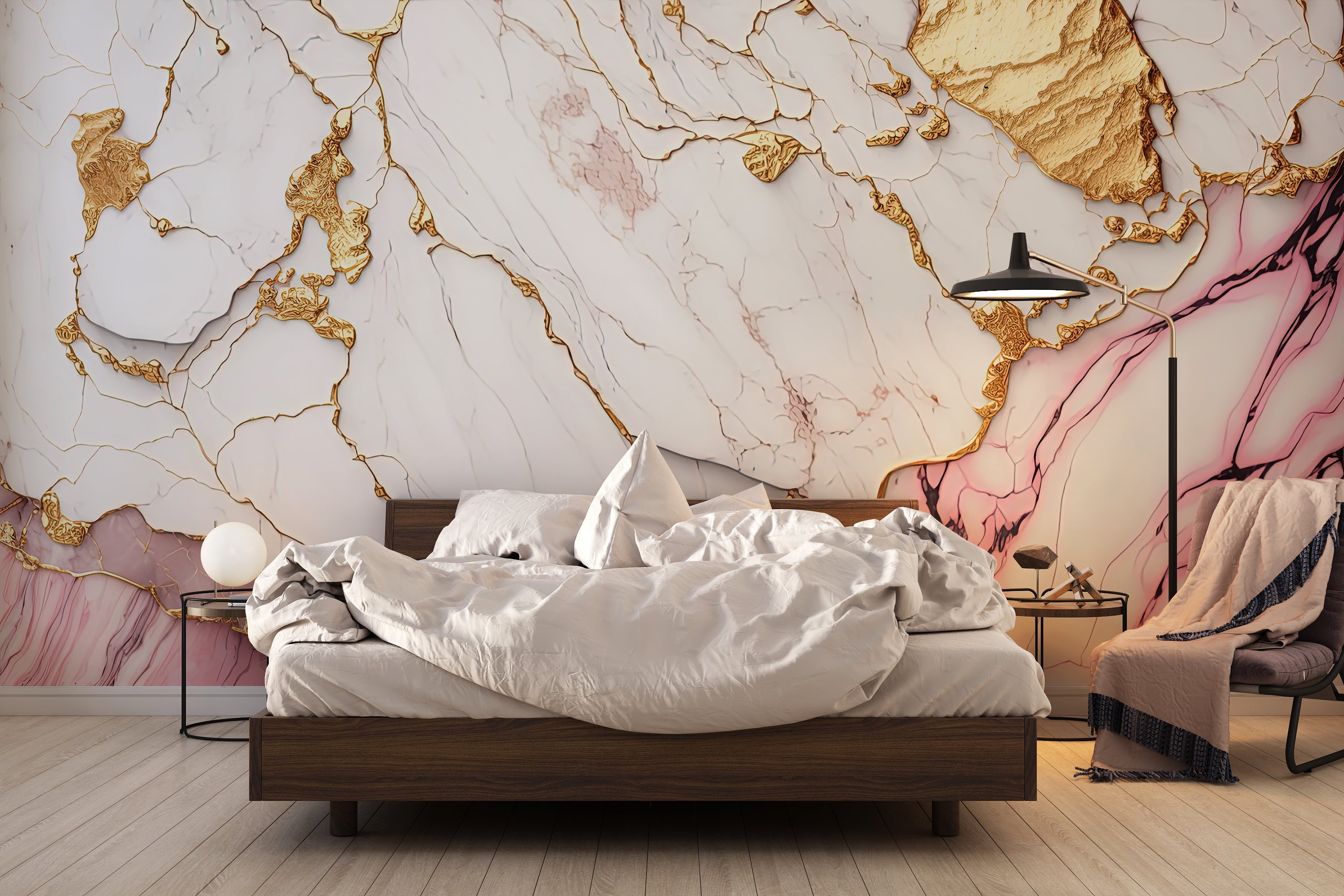 Papier Peint Panoramique Effet Marbre