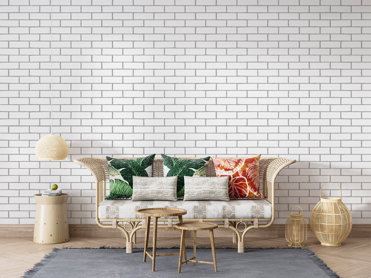 Chambre Papier Peint Brique Blanche