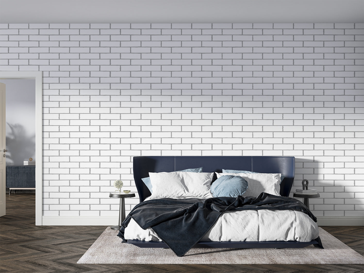 Chambre Papier Peint Brique Blanche