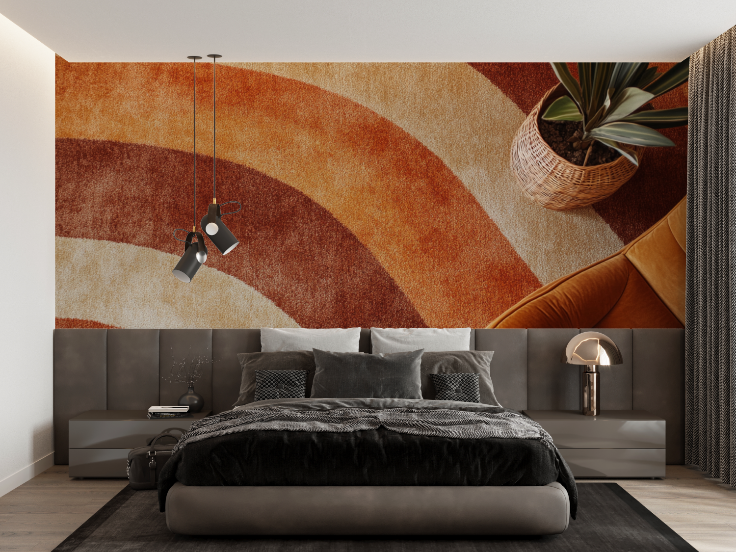 Papier peint terracotta style annees 70 francais