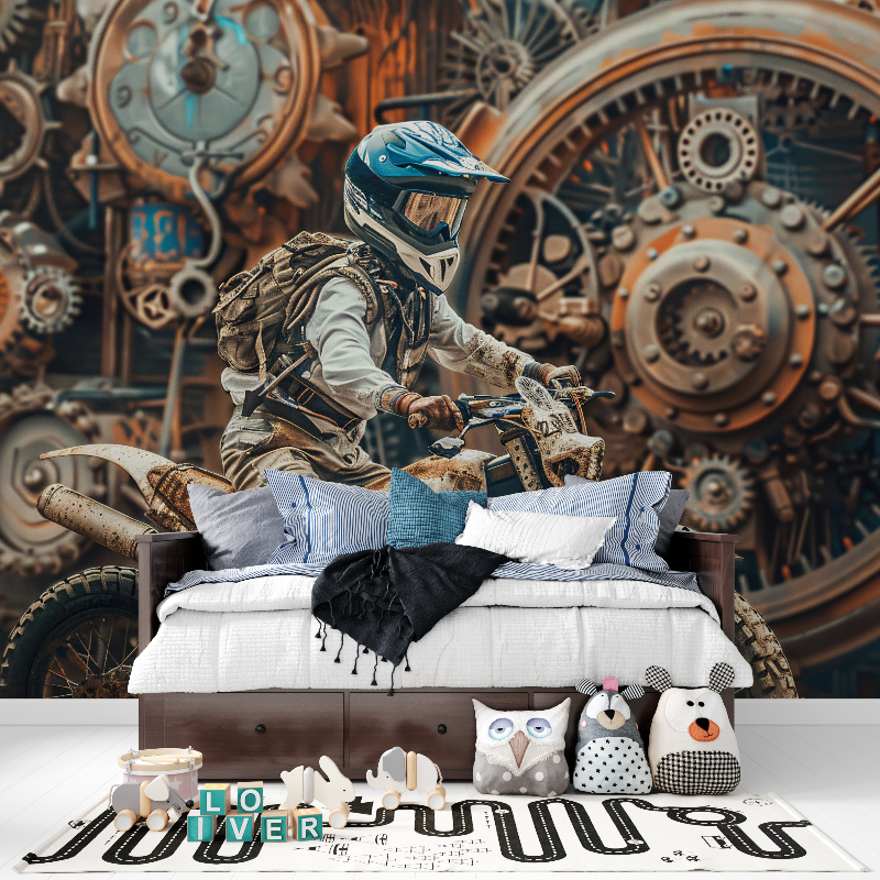 Papier peint panoramique indust...tocross panoramique garcon