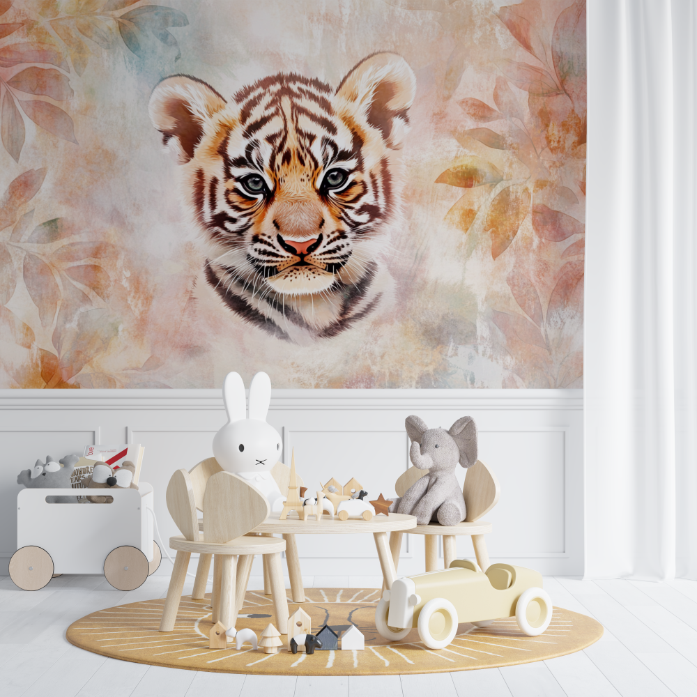 Papier peint tigre chambre bebe unisexe chambre de bebe