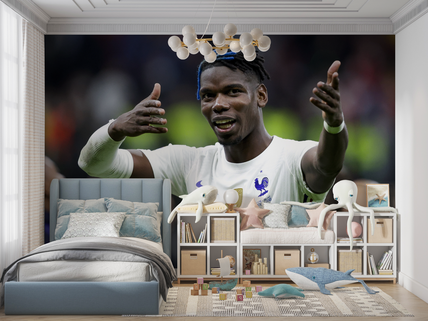 Papier peint foot pogba panoramique garcon