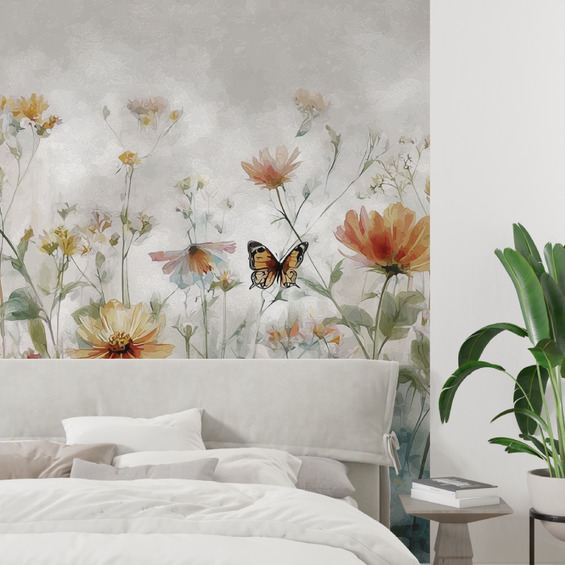 Flowers butterflies watercolor ...lpaper tapisserie tendance