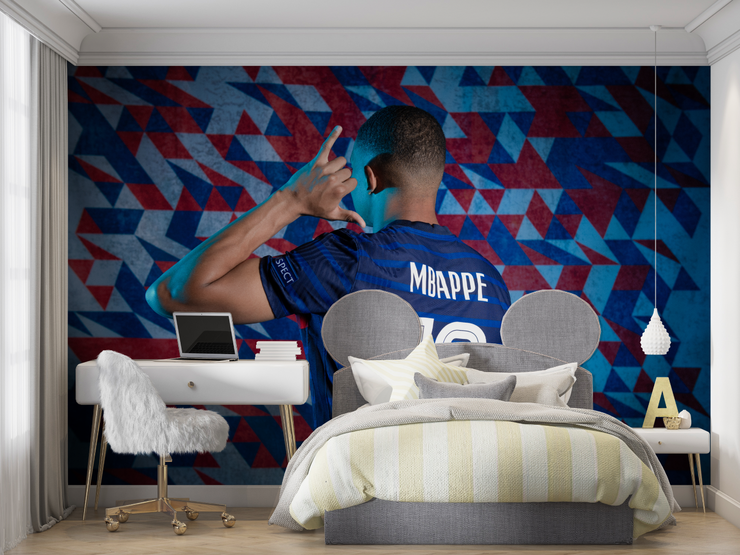 Papier peint mbappe football mur chambre panoramique
