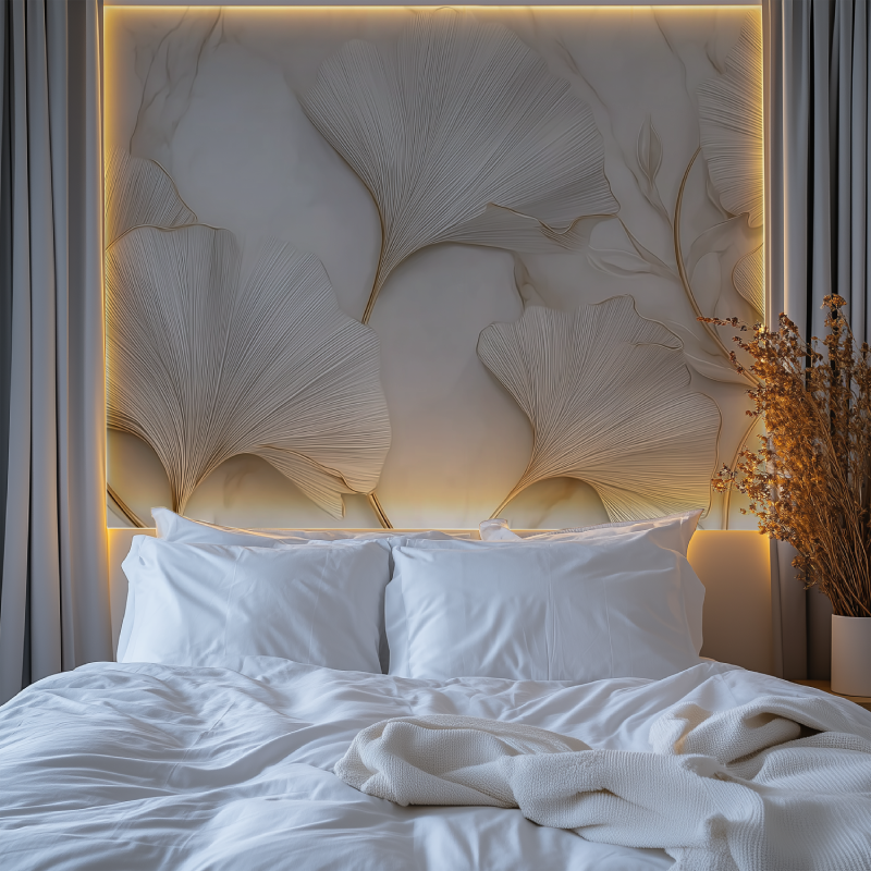 White and gold gingko trending ... wallpaper chambre premium