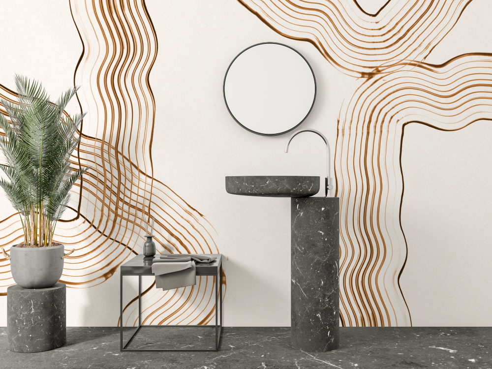 Salle de bain papier peint design salle bain