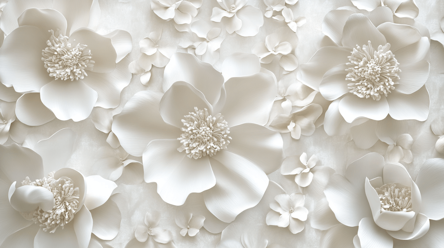Papier Peint Fleur Blanche 3d