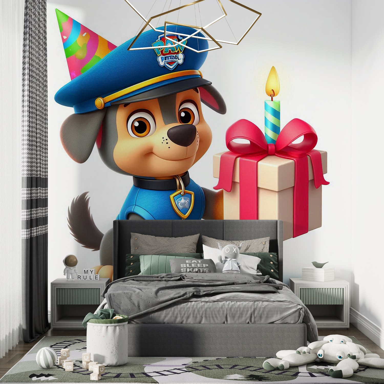 Papier peint pat patrouille mural chambre de garcon