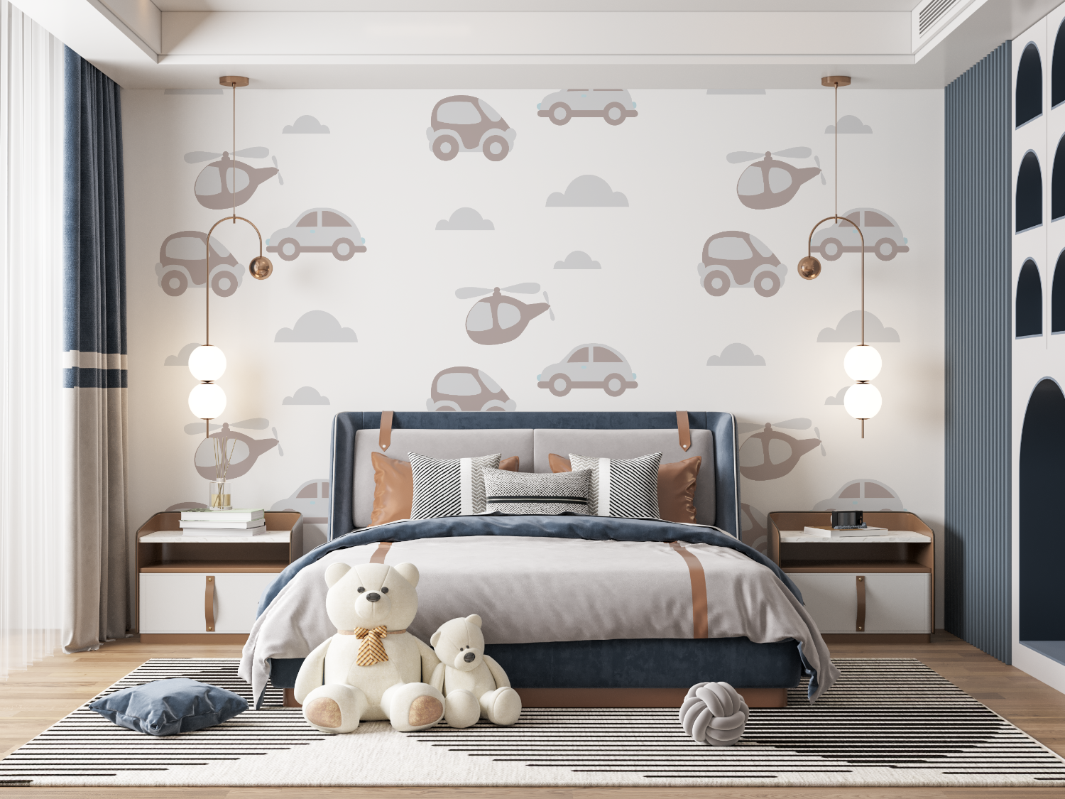 Papier peint petite voiture mur panoramique