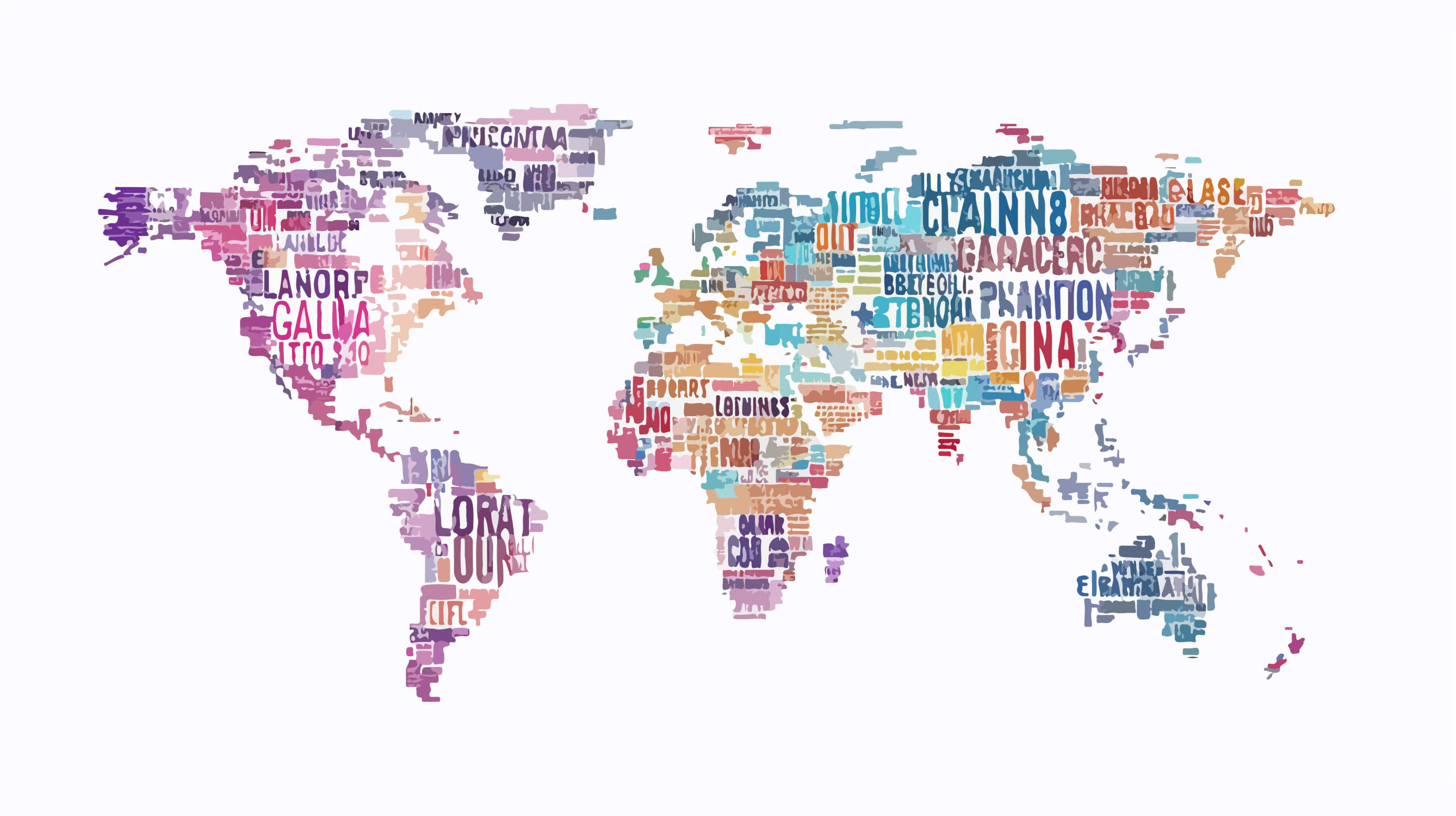 Papier Peint Carte Du Monde Calligraphie