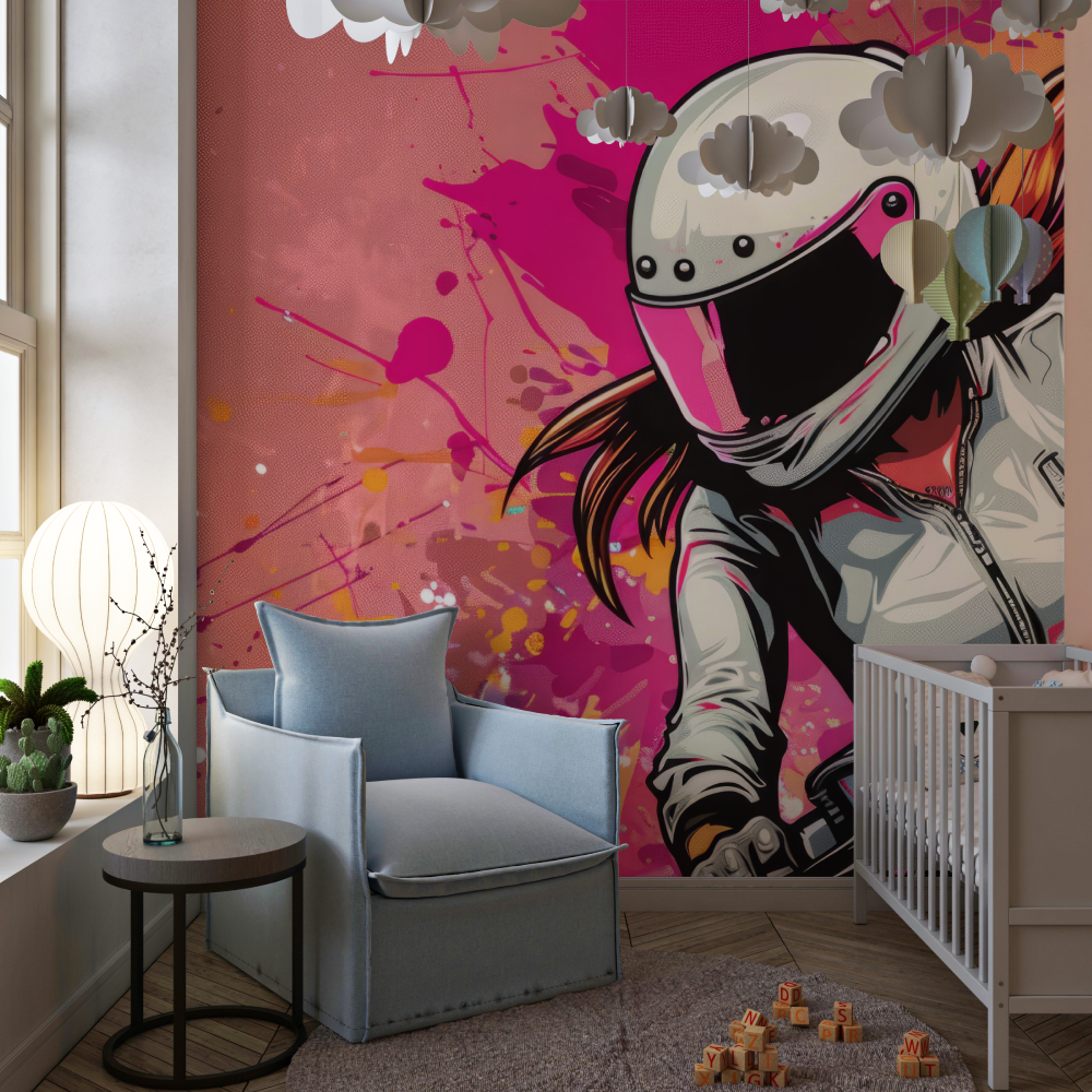 Papier peint moto fille chambre de fille