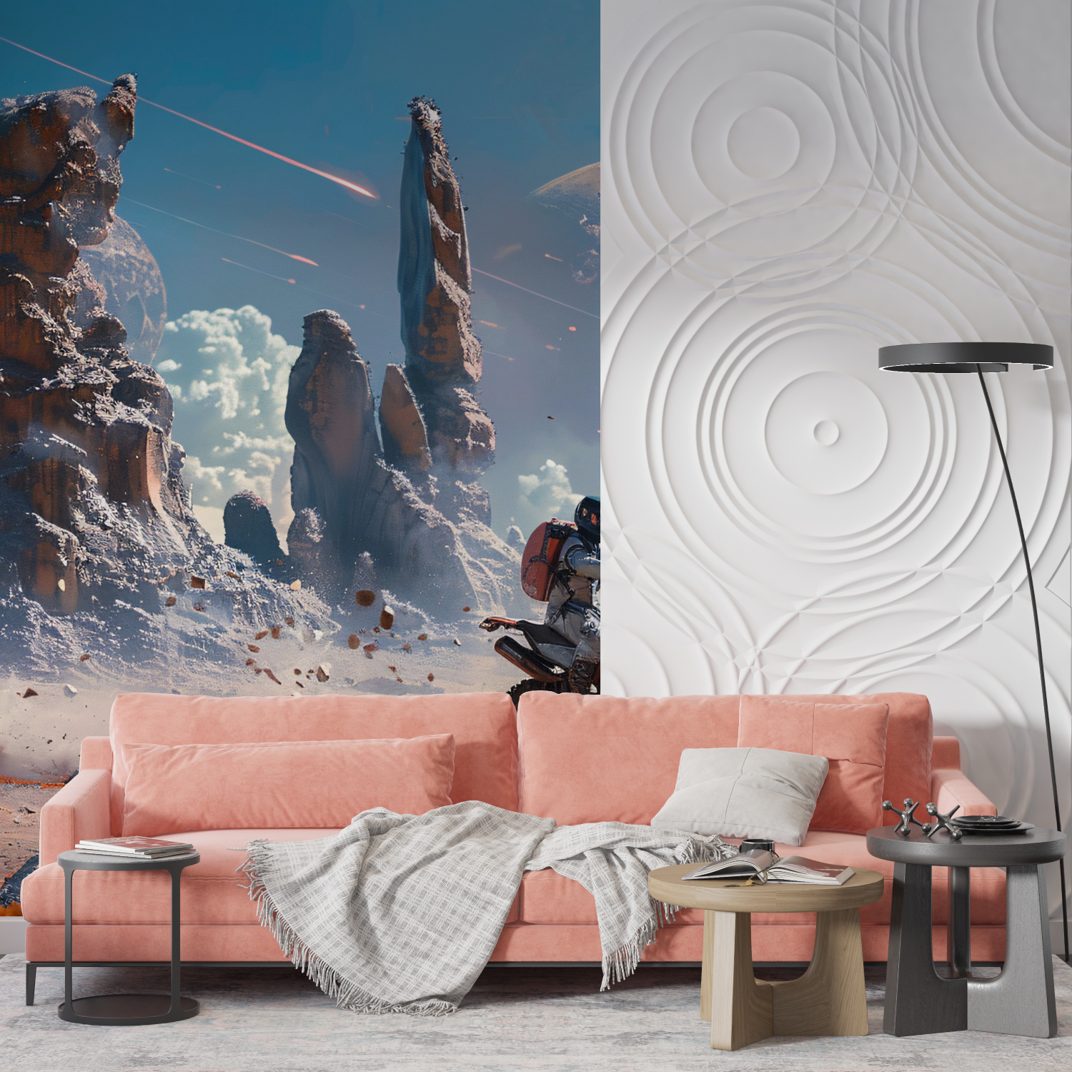 Papier peint panoramique moto mur