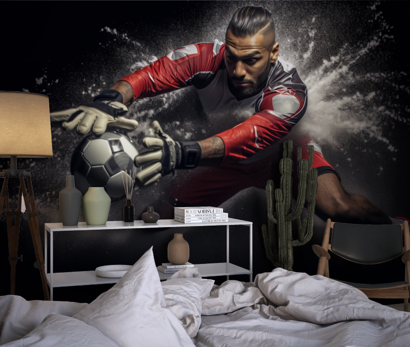 Papier peint garcon grafitti foot chambre dado1