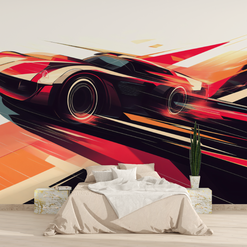 Papier peint voiture pour chambre ado 1815