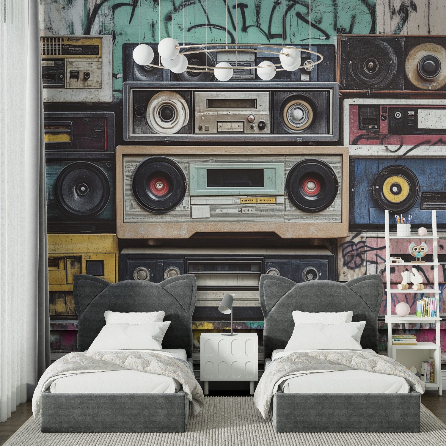 Papier peint old school hip hop chambre spiderman