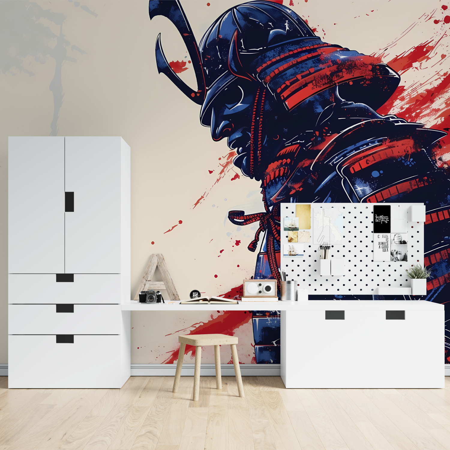 Papier Peint Samourai Coloré - tapisserie garçon