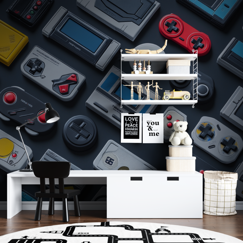 Papier peint gamer retro gaming...on tapisserie chambre ados