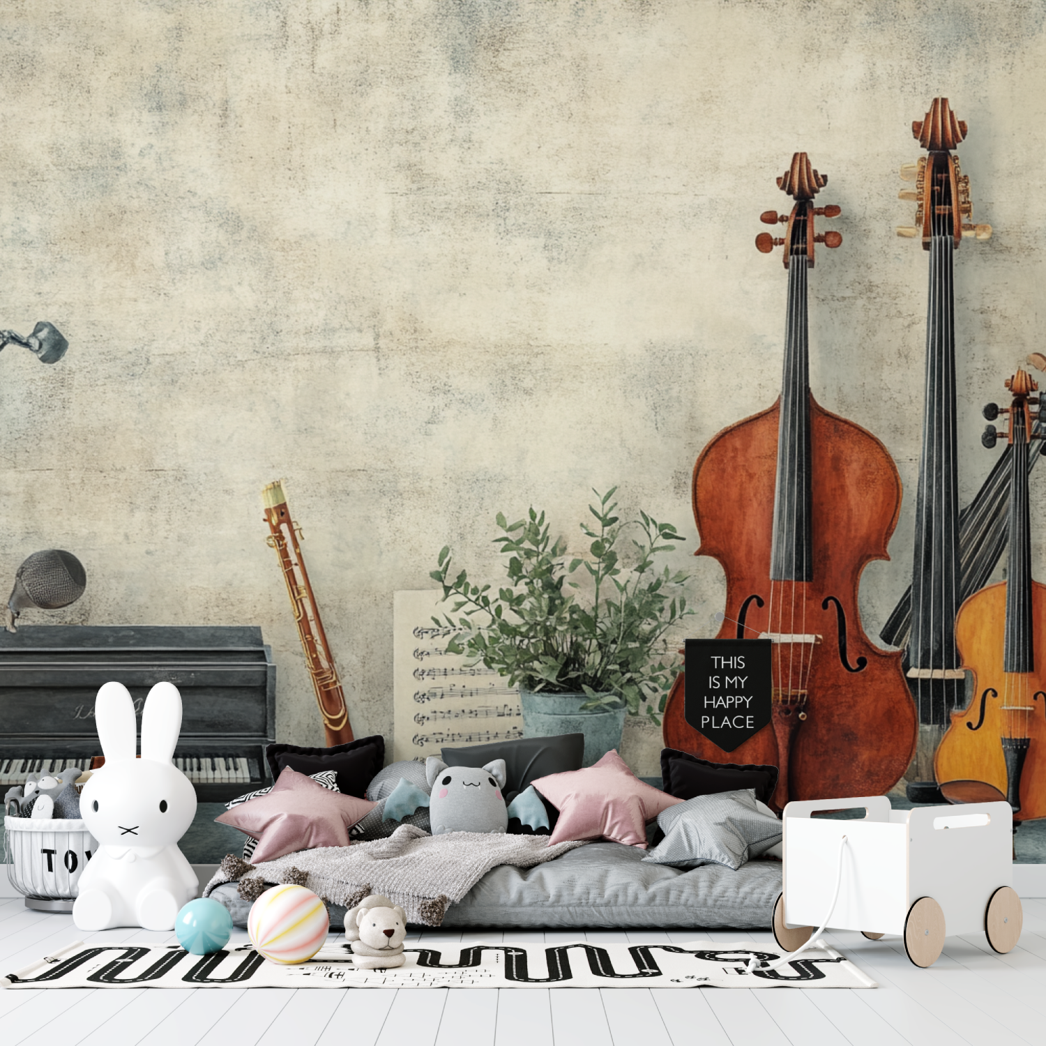 Papier peint musicien instrument tapisserie garcon