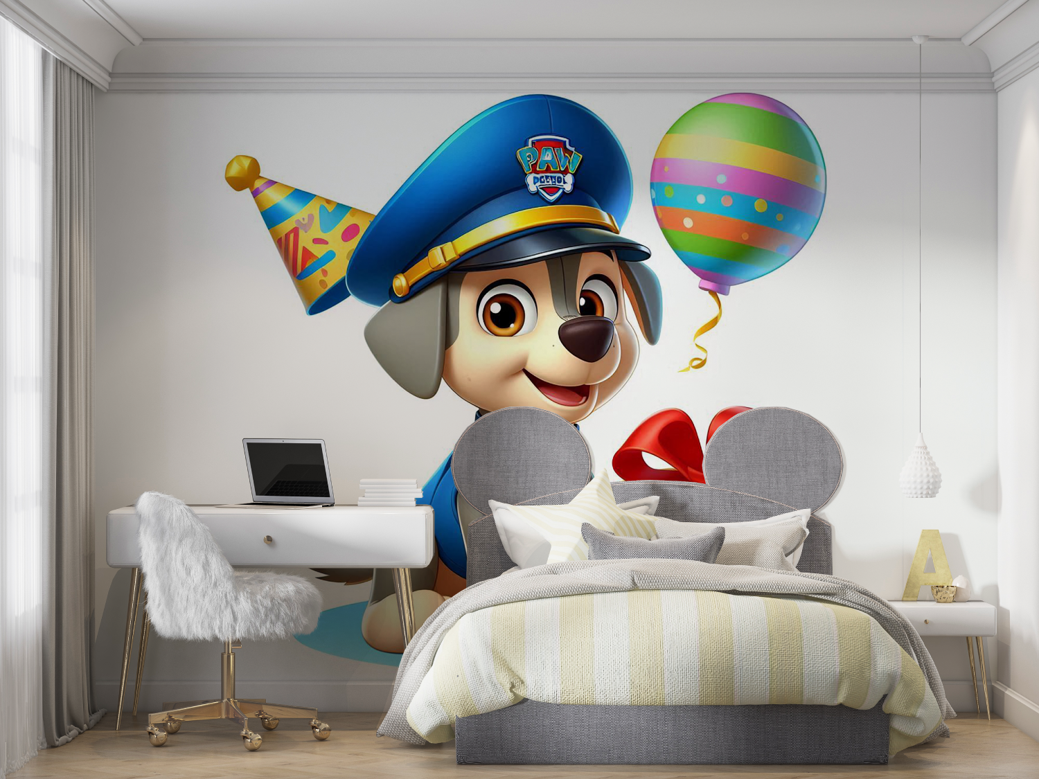 Papier peint pat patrouille blanc mur chambre panoramique