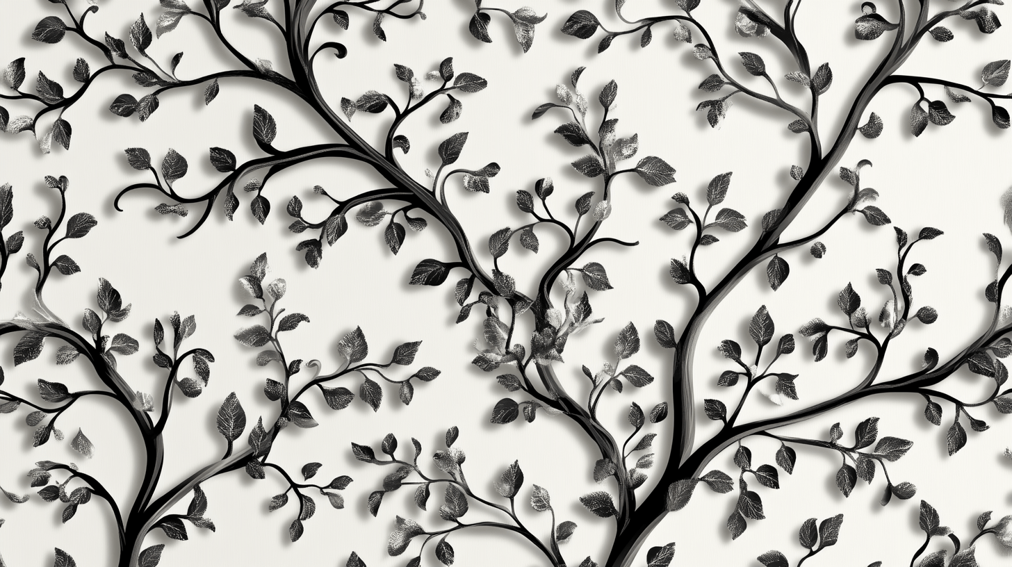 Papier Peint Arbre Noir Style Baroque