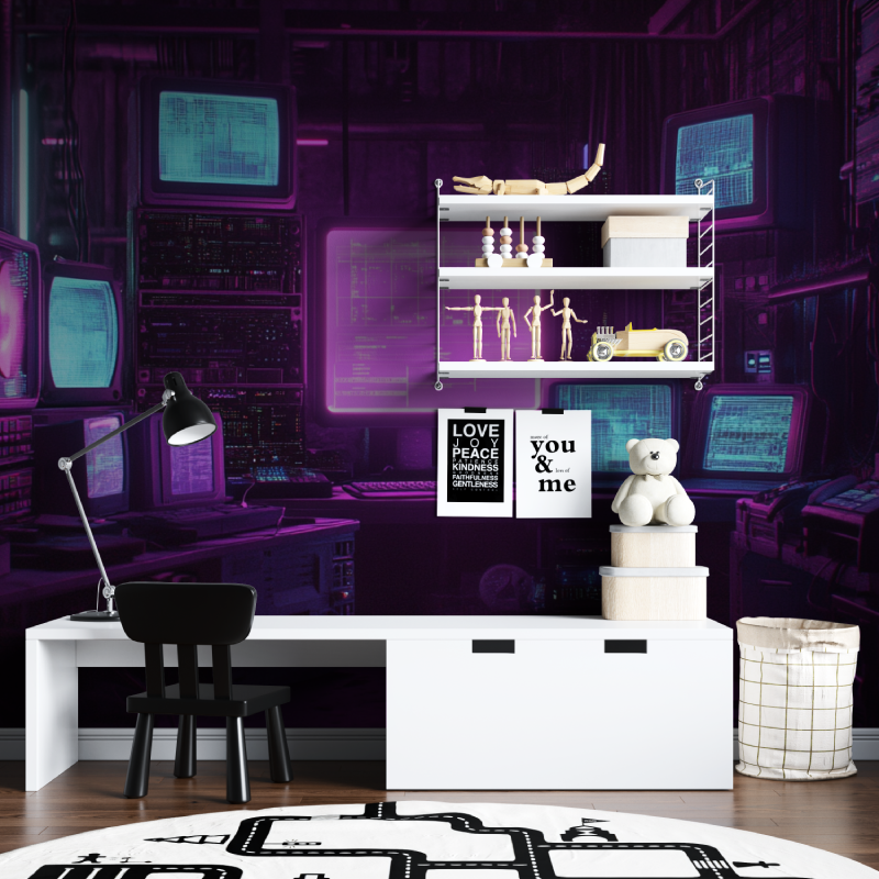 Papier peint dark electro tapisserie chambre ados