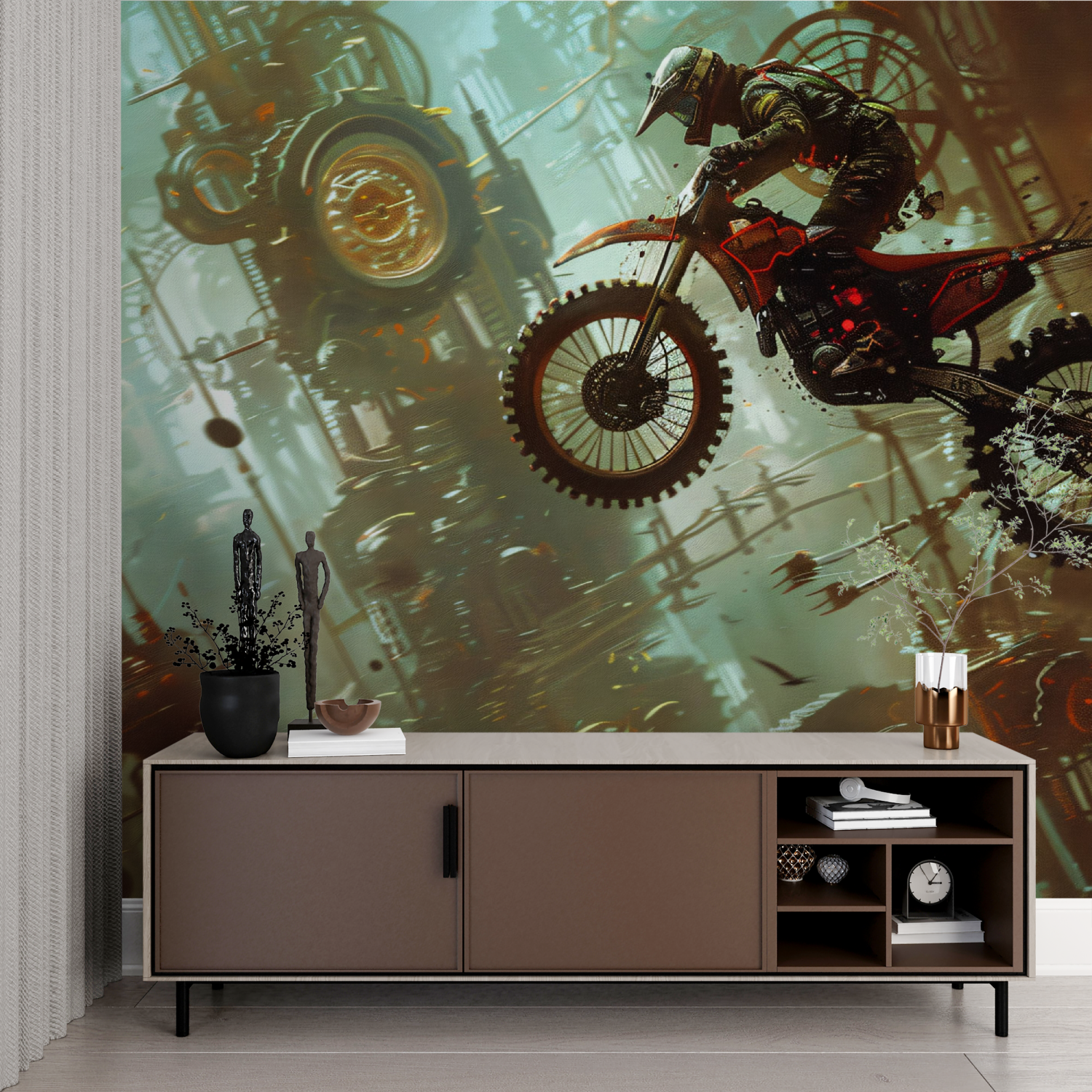 Papier peint panoramique moto enfant imprime