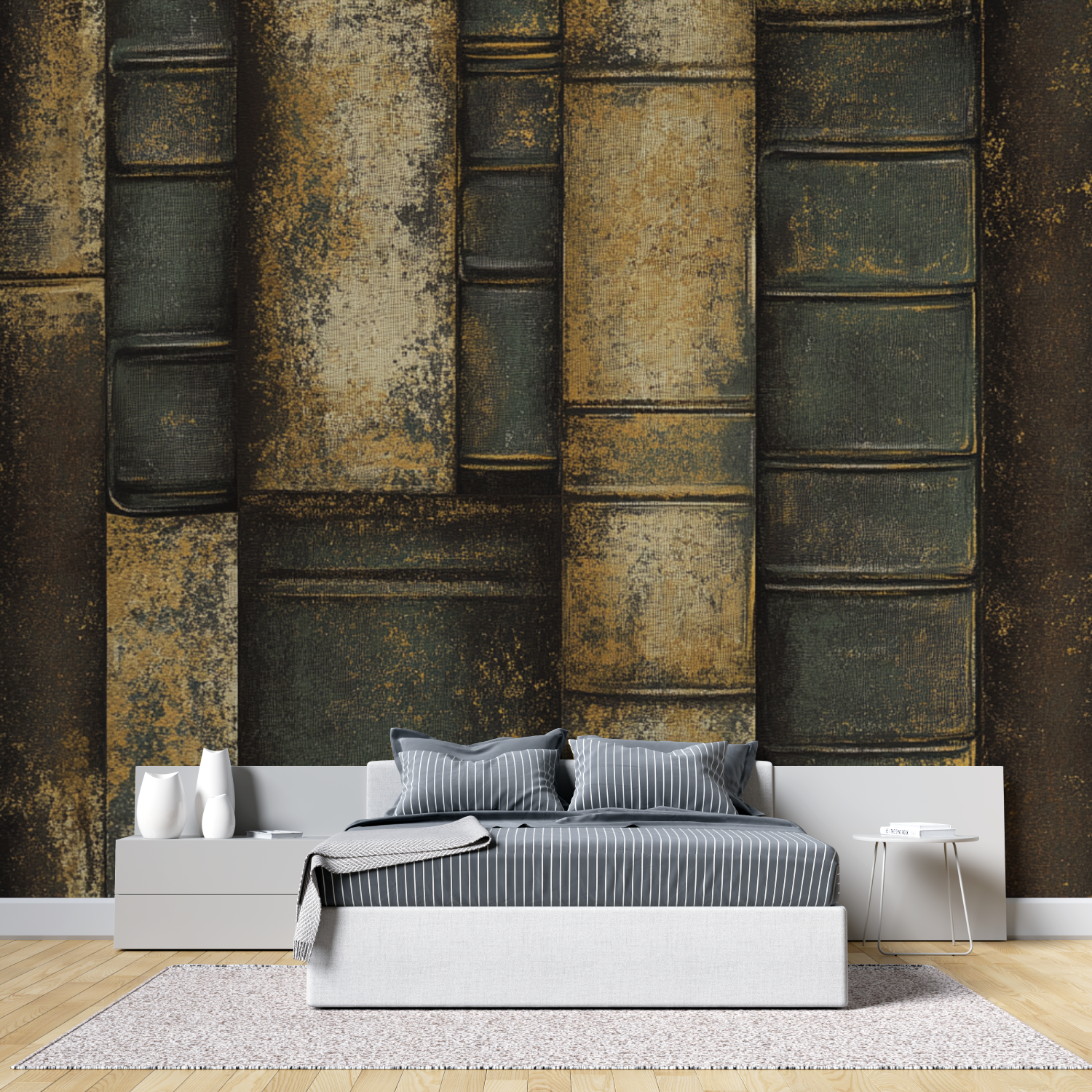 Papier peint trompe loeil original tete de lit