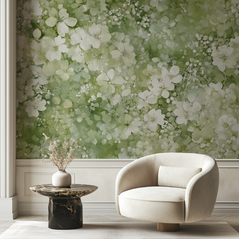 Papier peint fleur de vigne chaise tendance