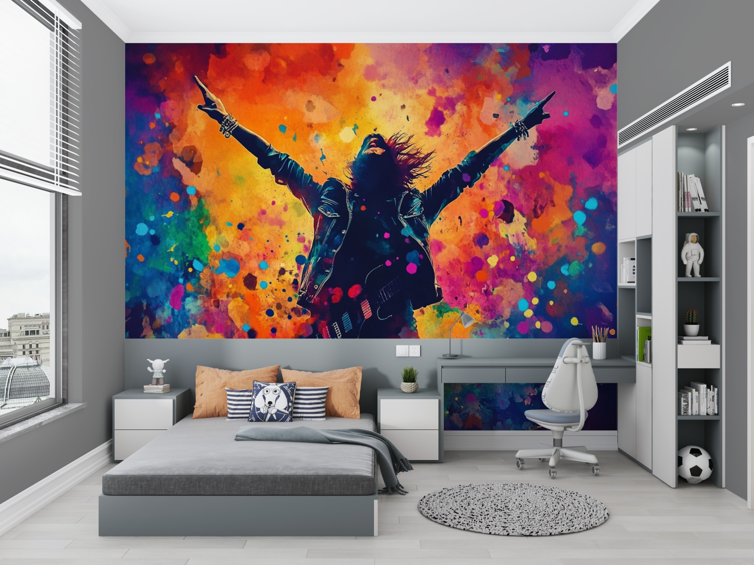 Papier peint rock star colorful chambre petit