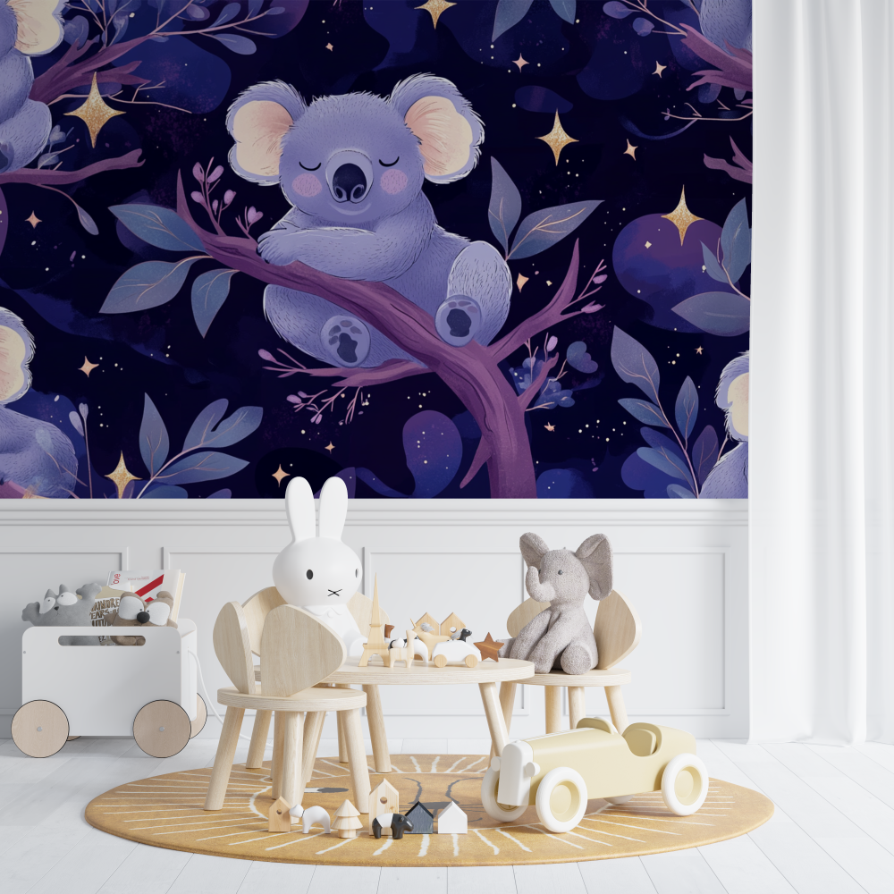 Papier peint koala sous la voute celeste chambre de bebe