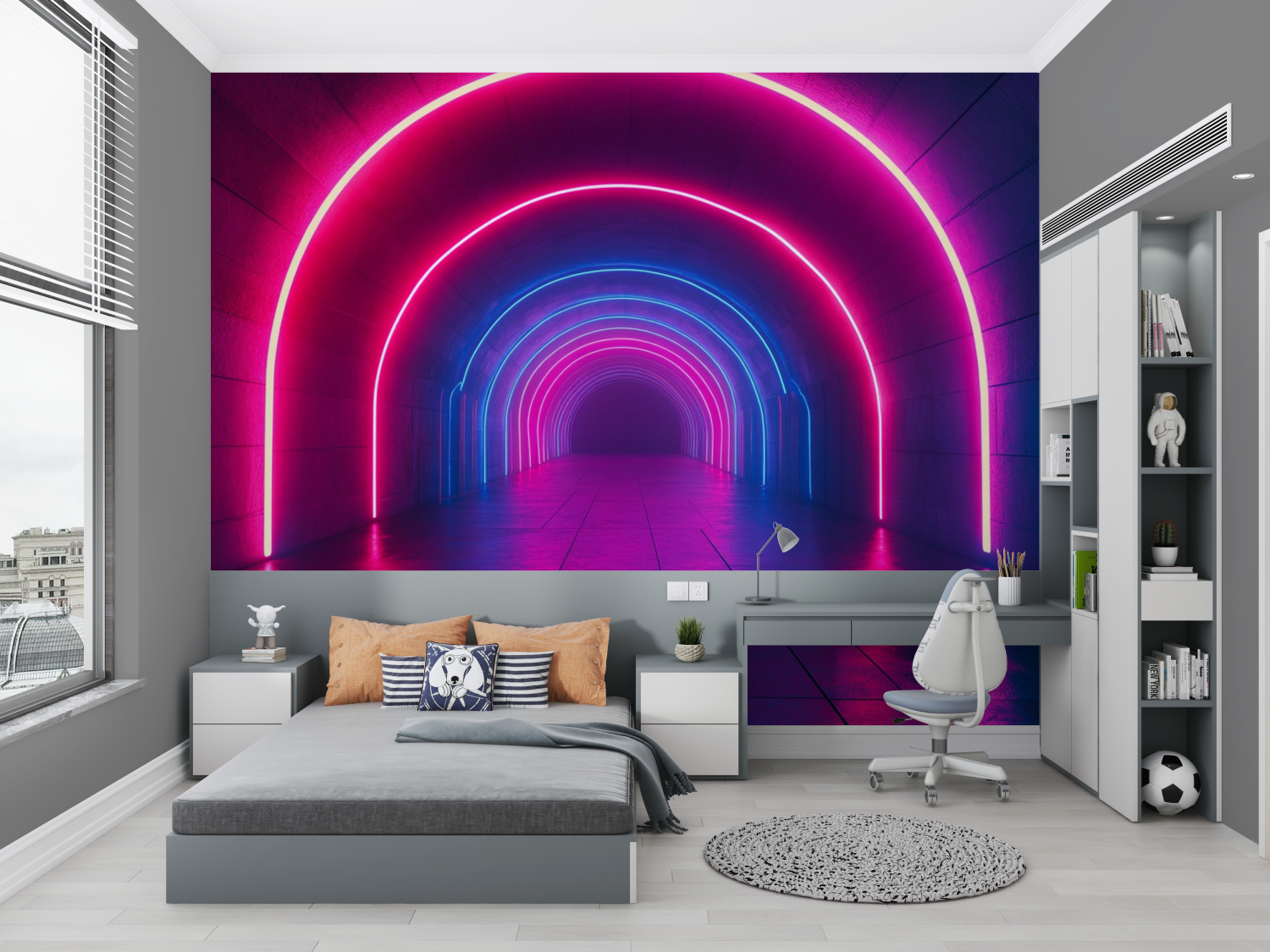 Papier peint couloir futuriste chambre petit