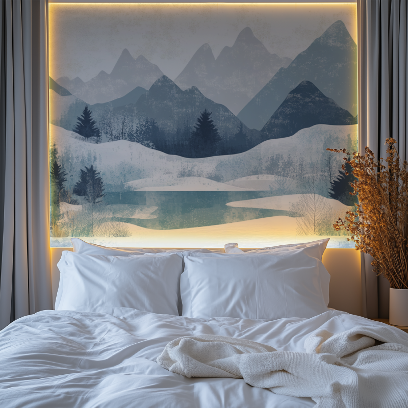 Papier peint vintage nordique chambre premium