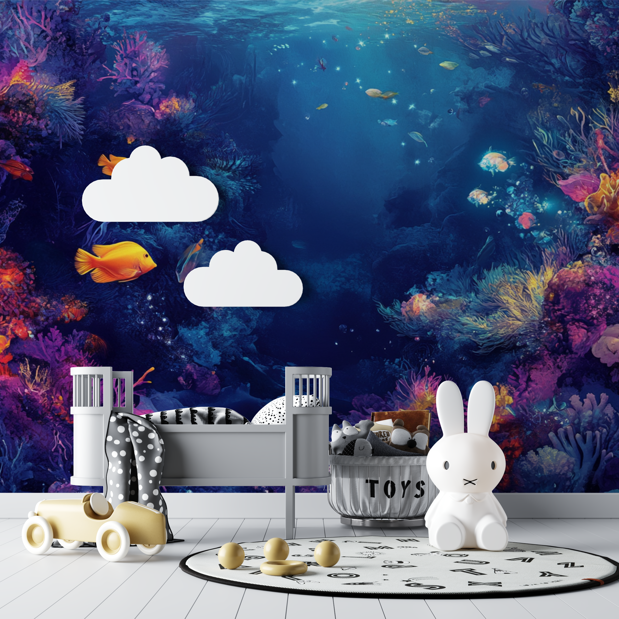 Papier peint marin monde enchante des oceans bebe tipi