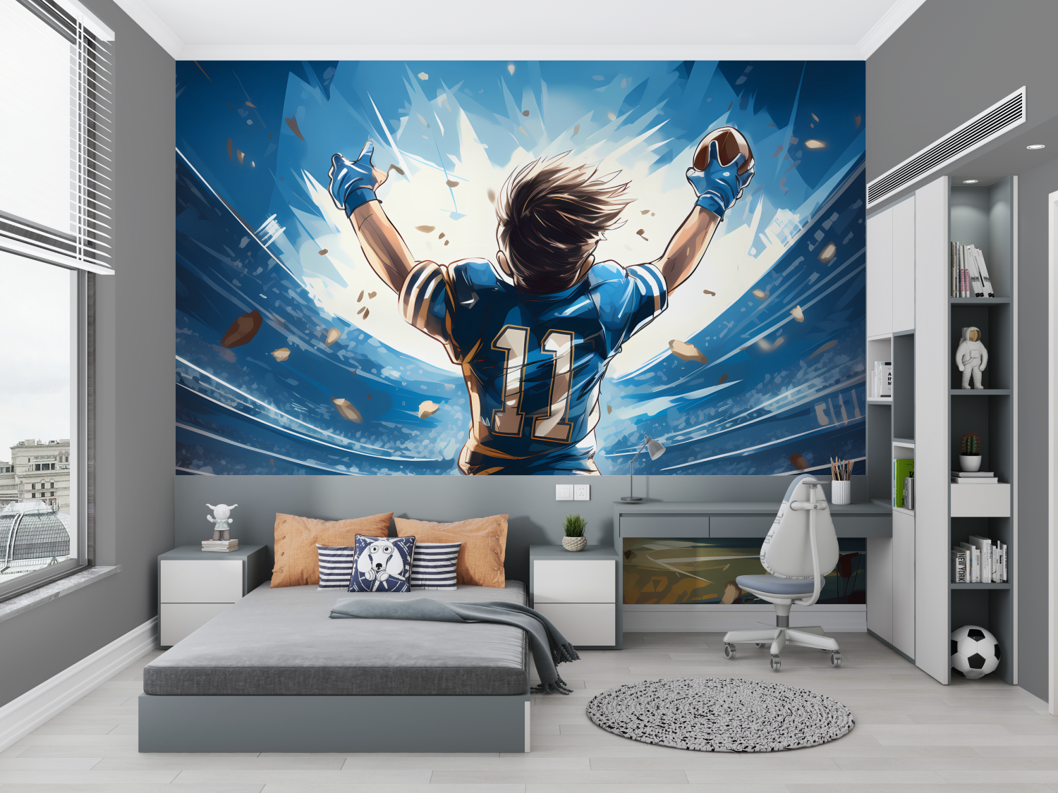 Papier peint joueur de foot anime chambre petit