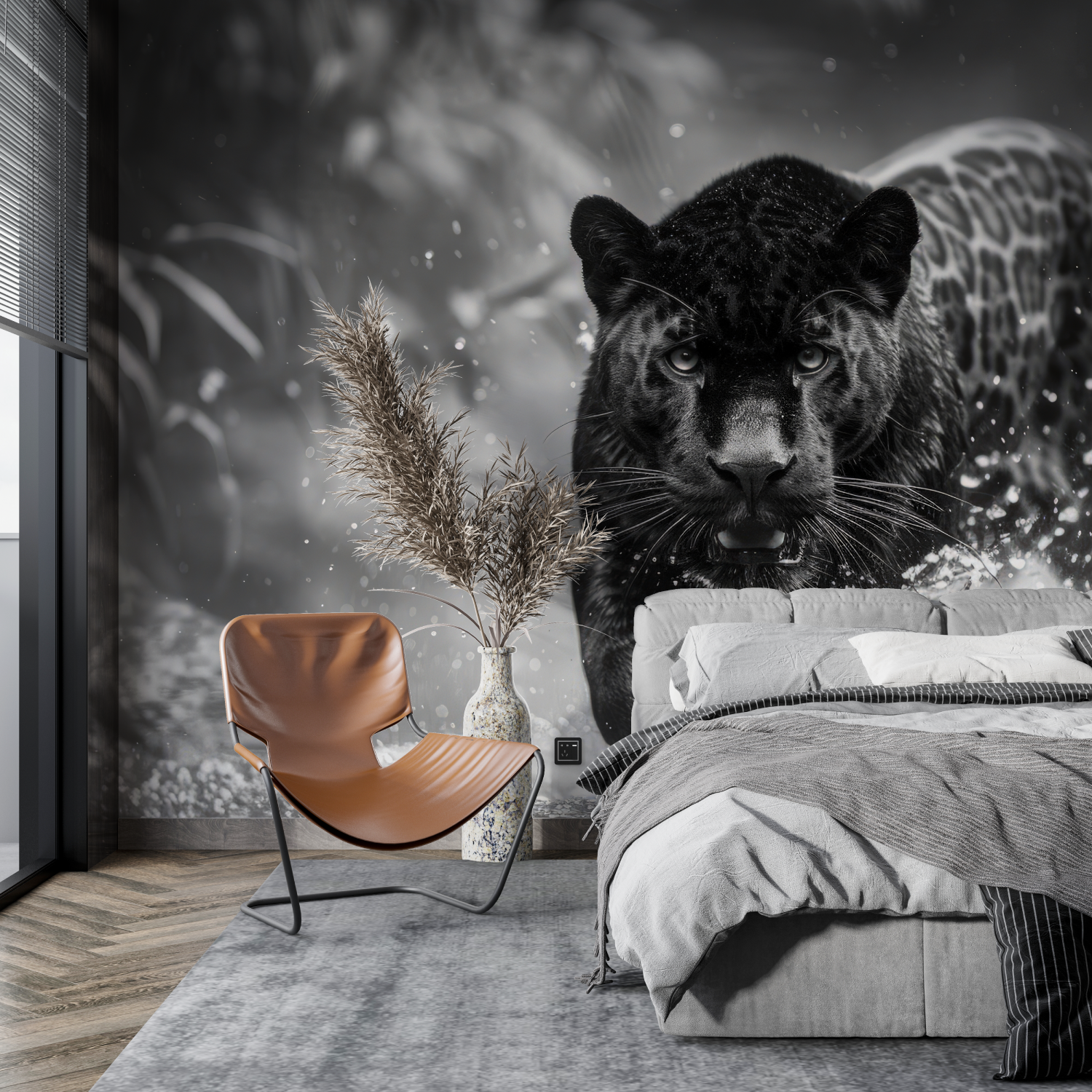 Papier Peint Panthère Noire - tendance mur