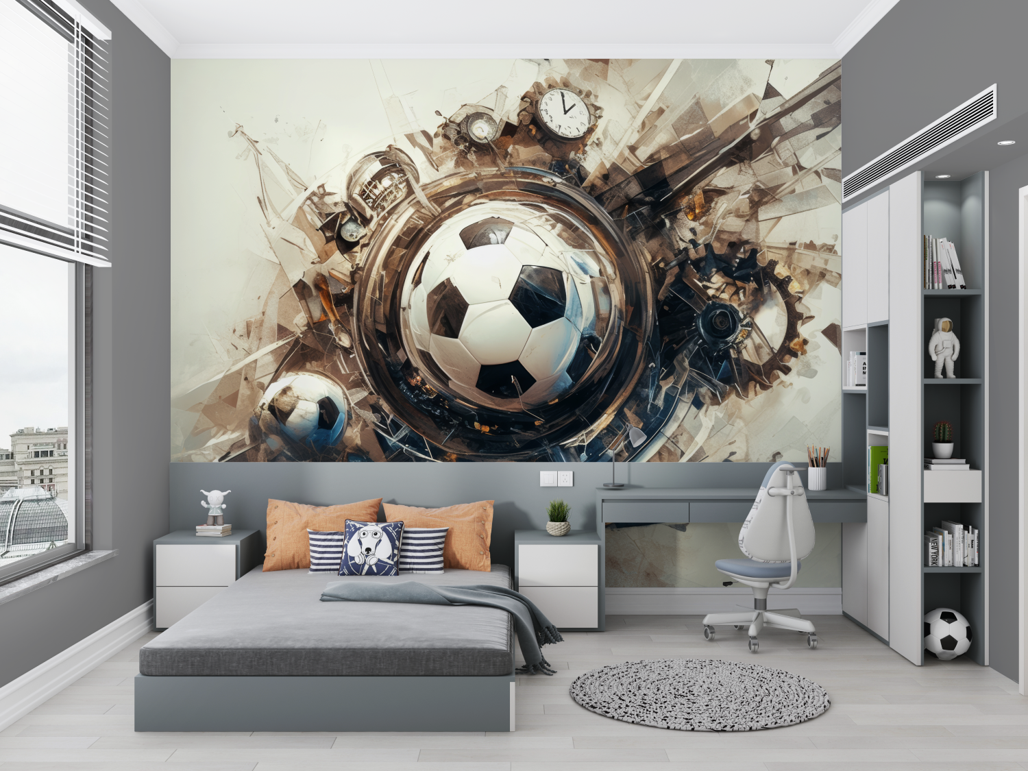 Papier peint ballon foot chambre petit