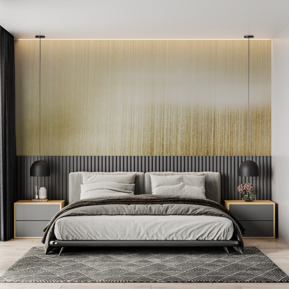 Papier Peint Brossé Doré - tendance 2024
