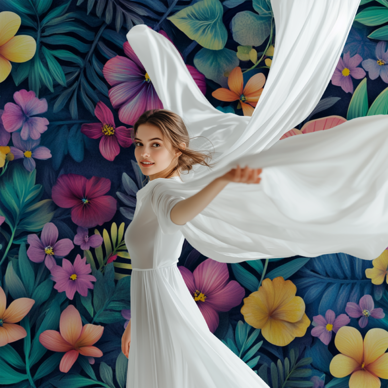 Papier peint fleur de jungle modele