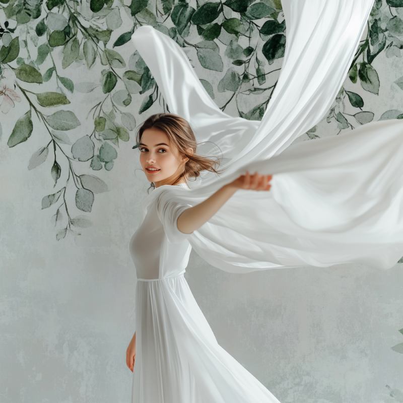 Papier peint vintage vegetal chambre fille modele