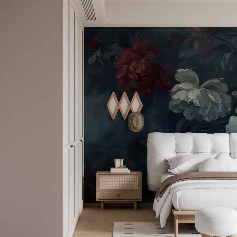Papier peint jolies fleurs mural
