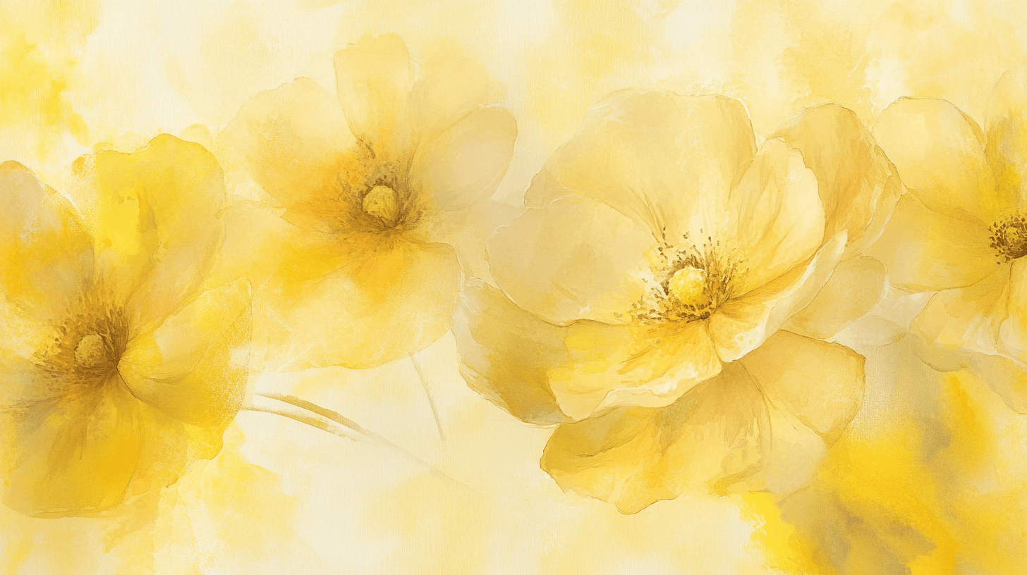 Papier Peint Vintage Jaune Fleurs