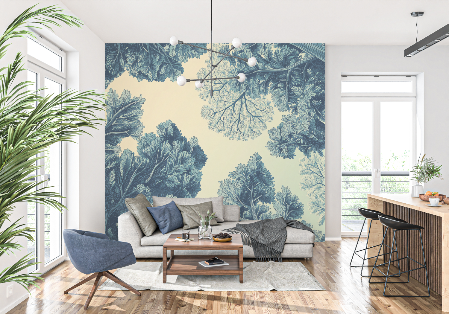 Papier Peint Toile De Jouy Tendance 2024 - panoramique tendance