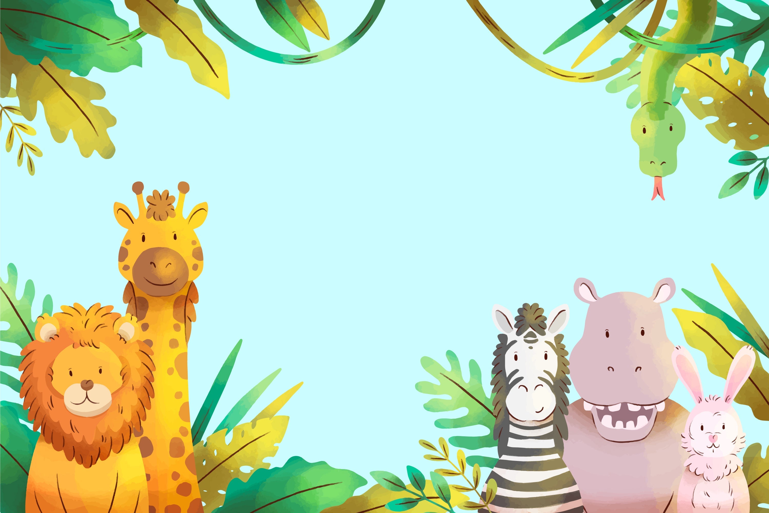 Papier peint bébé safari et jungle