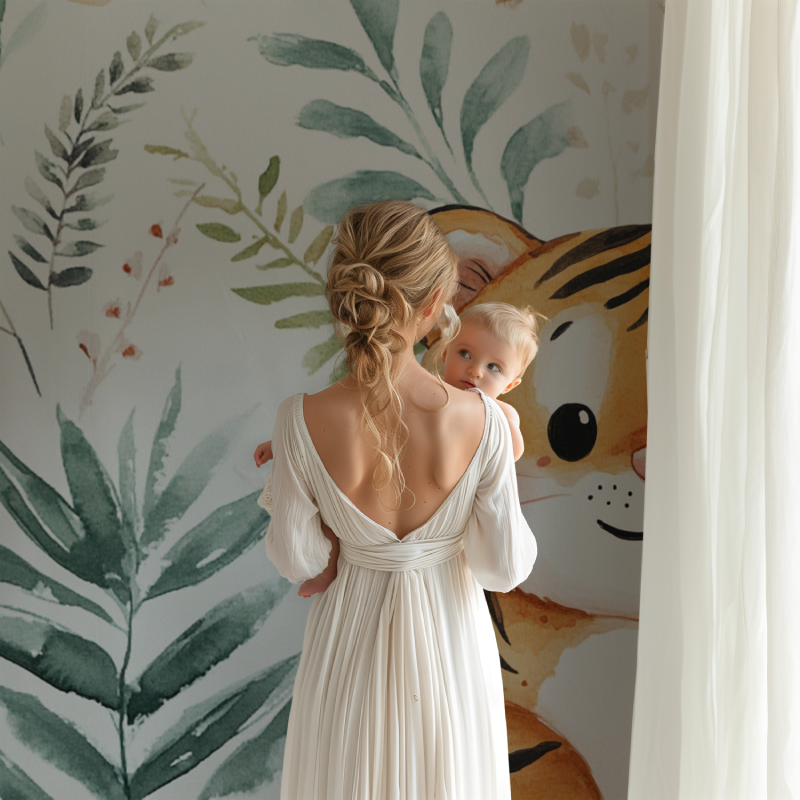 Papier peint tigre scandinave bb123