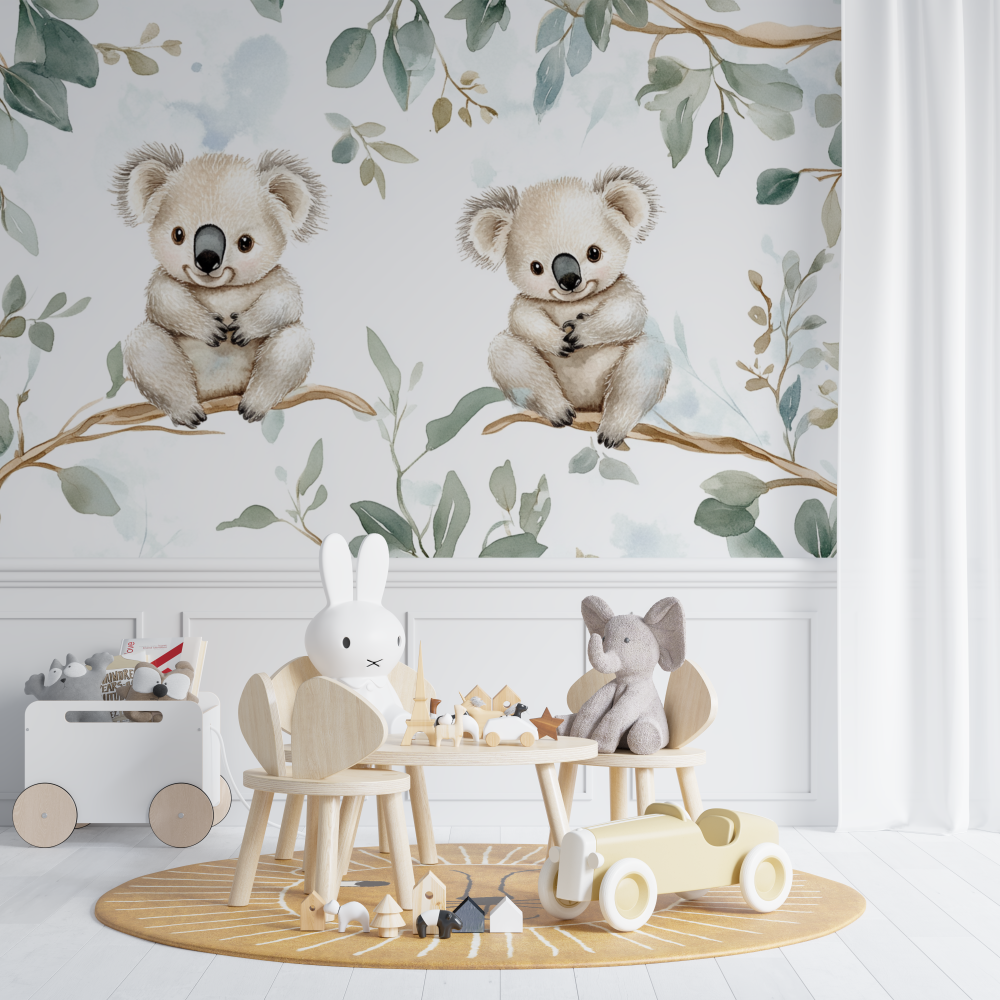 Papier peint koala naissance en douceur chambre de bebe