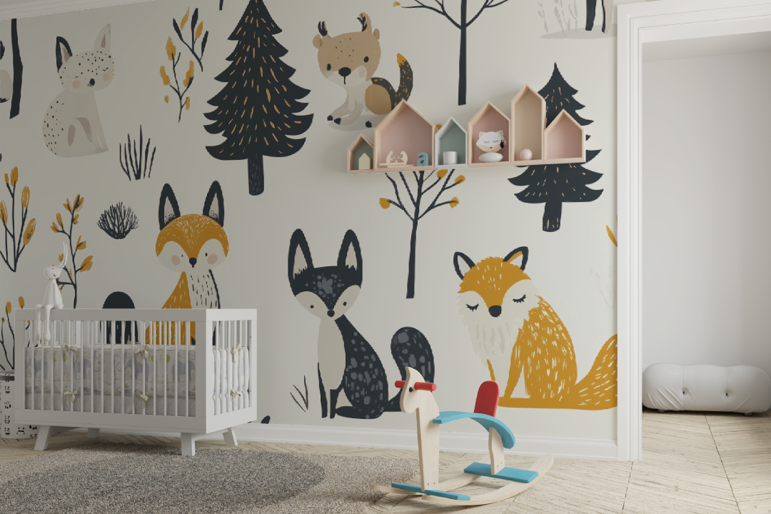 Papier peint les Animaux de la forêt - chabre bébé